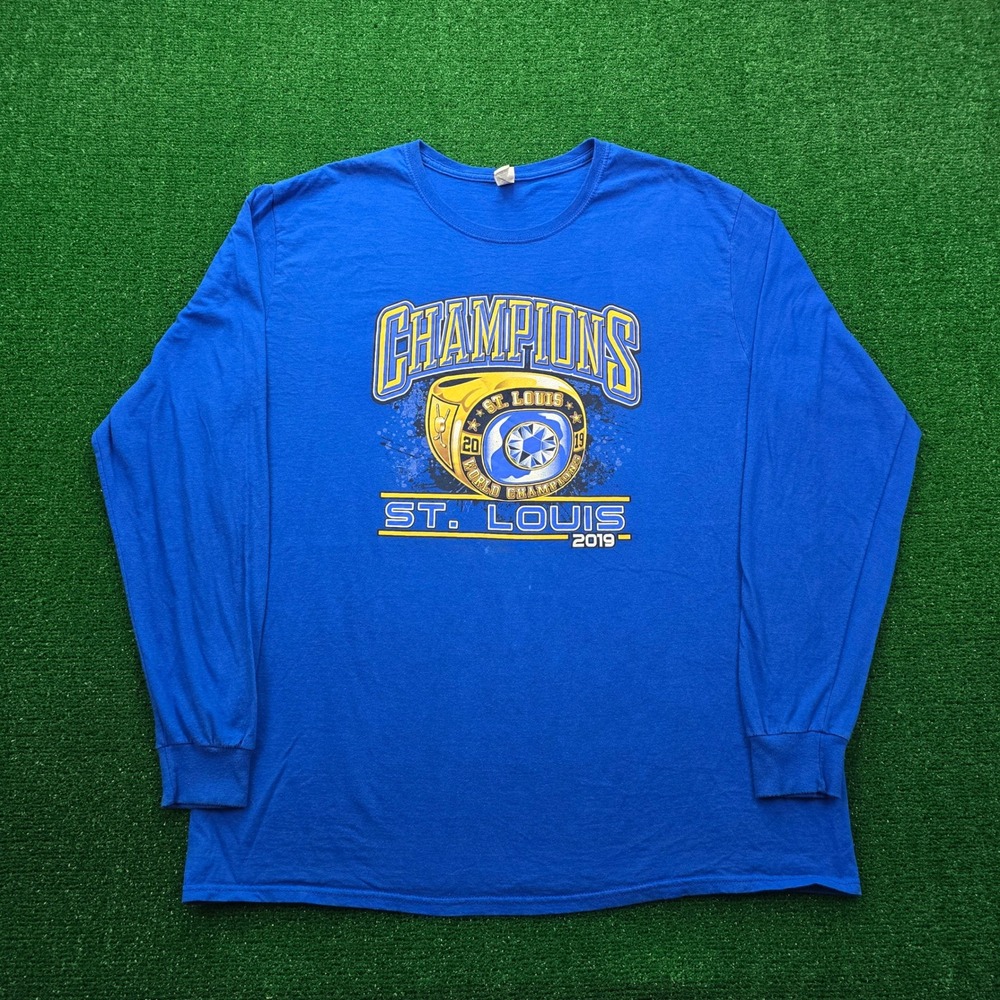 St Louis Blues 2019 Championship Ring Tshirt Mens XL Long Sleeve NHL Stanley Cup